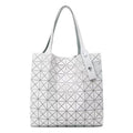Geometric Origami Tote Bag, Grid Panel PVC Large Capacity Shoulder Handbag
