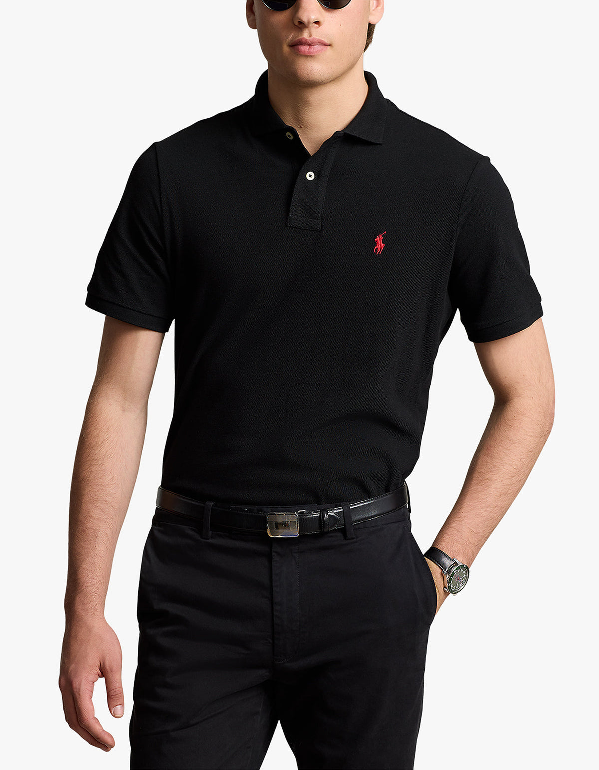 Classic Fit Mesh S/S Polo Shirt - Polo Black/C3870