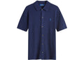 Polo Ralph Lauren Button Through Knitted Polo Shirt Bright Navy