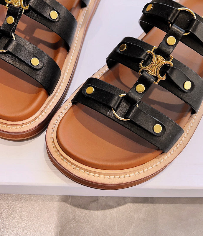 MBCS13 Leather Slippers Size 35-42 Shoes with Box